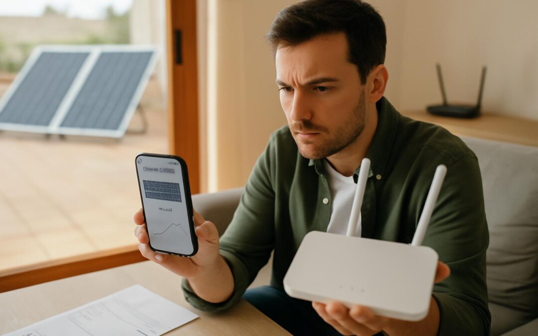 Monitorización solar sin datos tras cambiar router: solución paso a paso